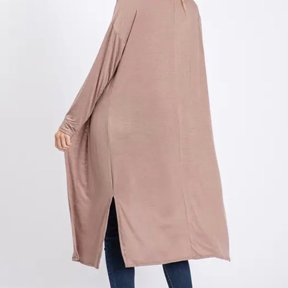 Solid duster with an open front and long sleeves Cardigans - Picture 2 of 5